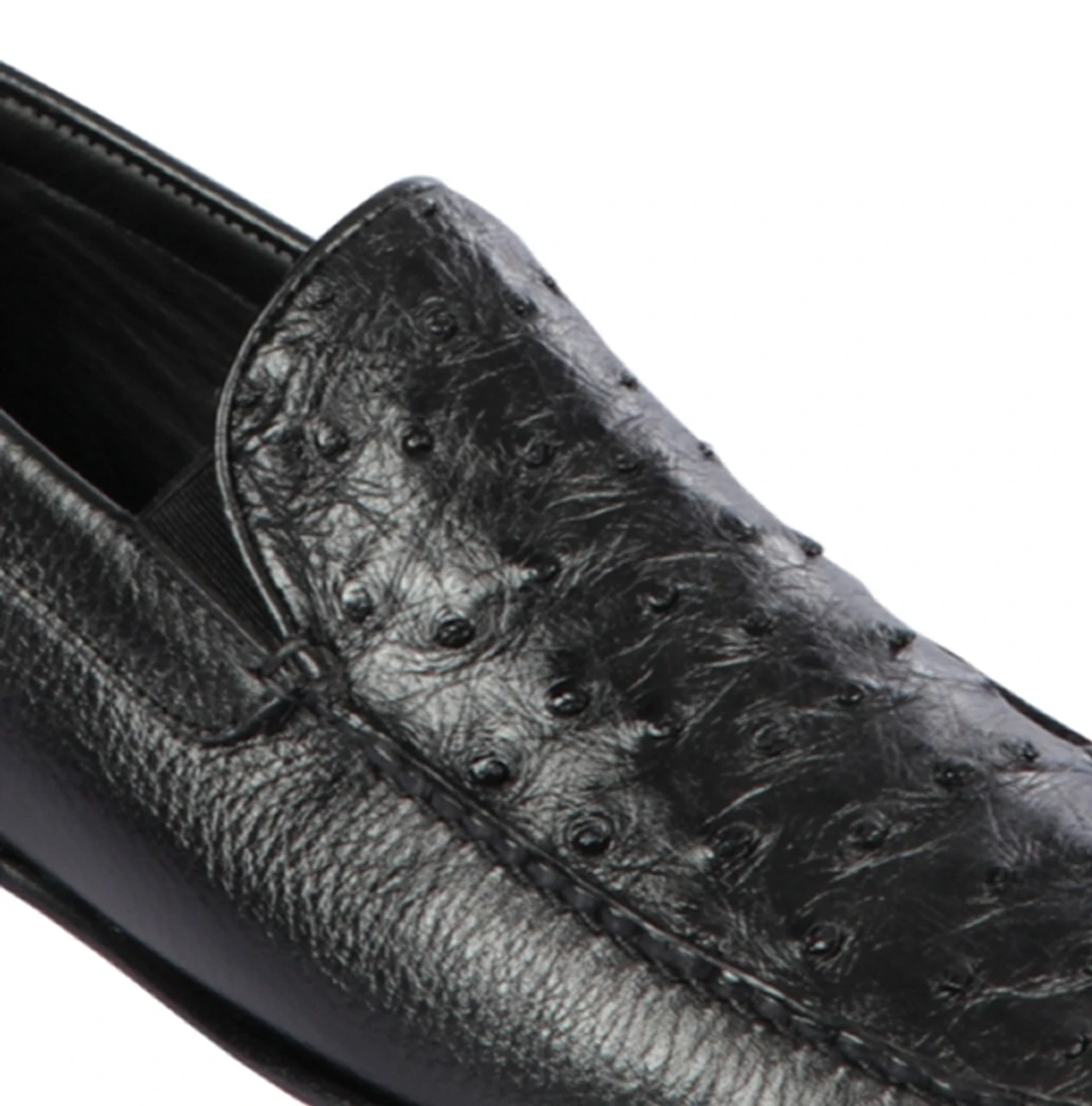 Lombardy - Genuine Ostrich Quill & Leather Loafer - Black 4 Lombardy - Genuine Ostrich Quill & Leather Loafer - Black - Image 2