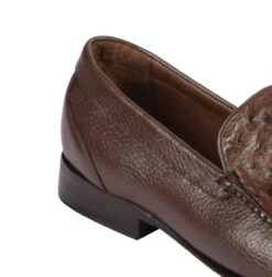 Lombardy - Genuine Ostrich Quill & Leather Loafer - Brown -Fashion Formal Wear Store LMB ZLA040307 4 52516.1597946988