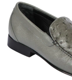 Lombardy - Genuine Ostrich Quill & Leather Loafer - Grey -Fashion Formal Wear Store LMB ZLA040309 3 30652.1597947603