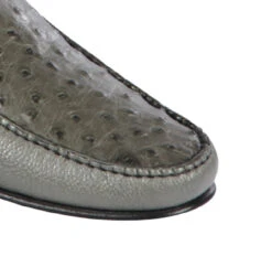 Lombardy - Genuine Ostrich Quill & Leather Loafer - Grey -Fashion Formal Wear Store LMB ZLA040309 4 58333.1597947603