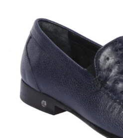 Lombardy - Genuine Ostrich Quill & Leather Loafer - Navy Blue 8 Lombardy - Genuine Ostrich Quill & Leather Loafer - Navy Blue -Fashion Formal Wear Store LMB ZLA040310 3 87734.1597945331
