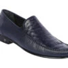Lombardy - Genuine Ostrich Quill & Leather Loafer - Navy Blue -Fashion Formal Wear Store LMB ZLA040310 27792.1597945331