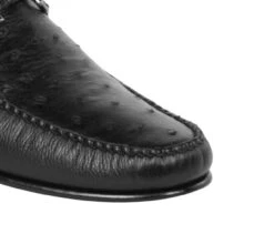 Lombardy - Genuine Ostrich Quill & Leather Horsebit Loafer - Black -Fashion Formal Wear Store LMB ZLA050305 3 63651.1597965275