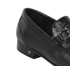 Lombardy - Genuine Ostrich Quill & Leather Horsebit Loafer - Black -Fashion Formal Wear Store LMB ZLA050305 4 12142.1597965275