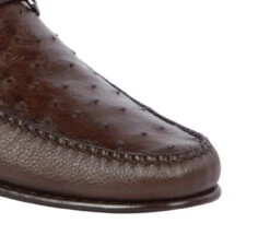 Lombardy - Genuine Ostrich Quill & Leather Horsebit Loafer - Brown -Fashion Formal Wear Store LMB ZLA050307 3 48160.1597965270