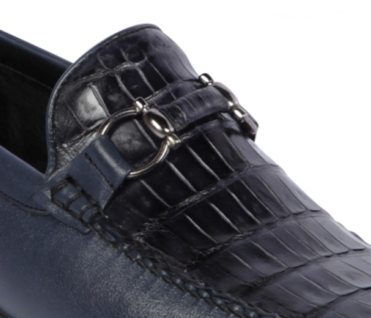 Lombardy - Genuine Caiman Croc Belly & Leather Horsebit Loafer - Navy 4 Lombardy - Genuine Caiman Croc Belly & Leather Horsebit Loafer - Navy - Image 2