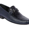 Lombardy - Genuine Caiman Croc Belly & Leather Horsebit Loafer - Navy -Fashion Formal Wear Store LMB ZLA058210 61253.1597989360