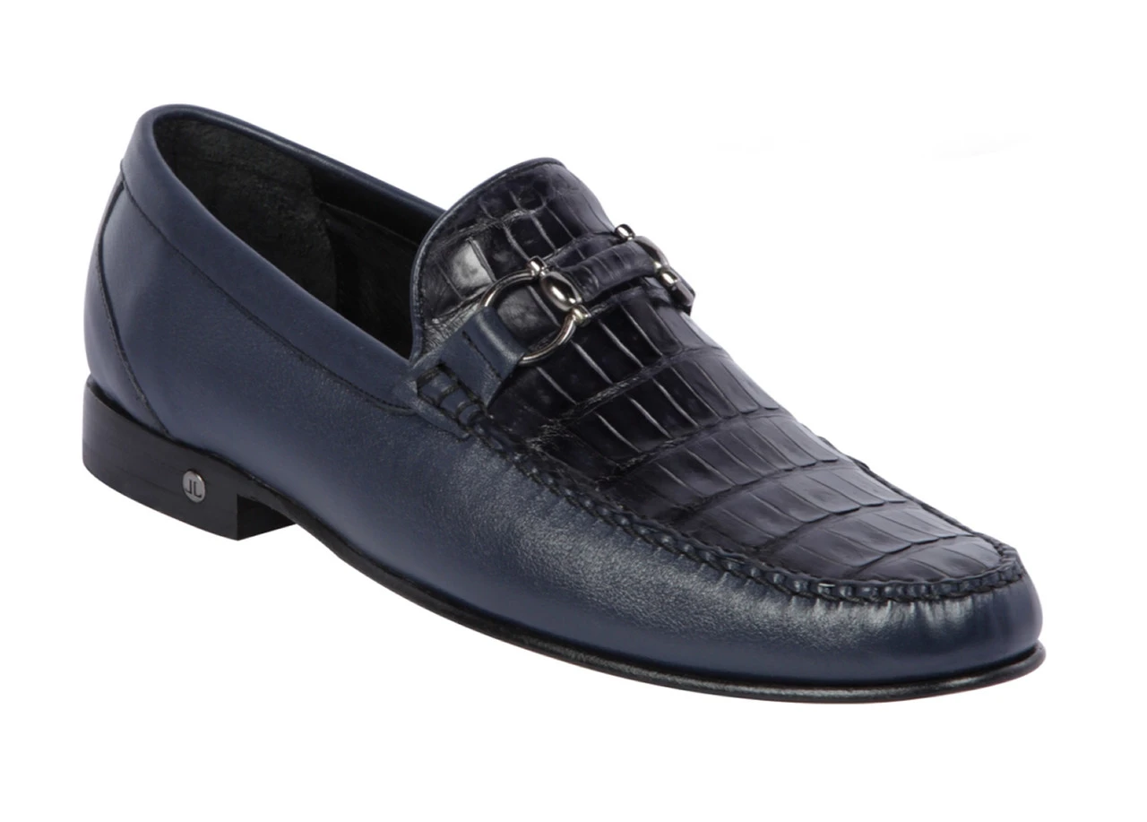 Lombardy - Genuine Caiman Croc Belly & Leather Horsebit Loafer - Navy 3 Lombardy - Genuine Caiman Croc Belly & Leather Horsebit Loafer - Navy