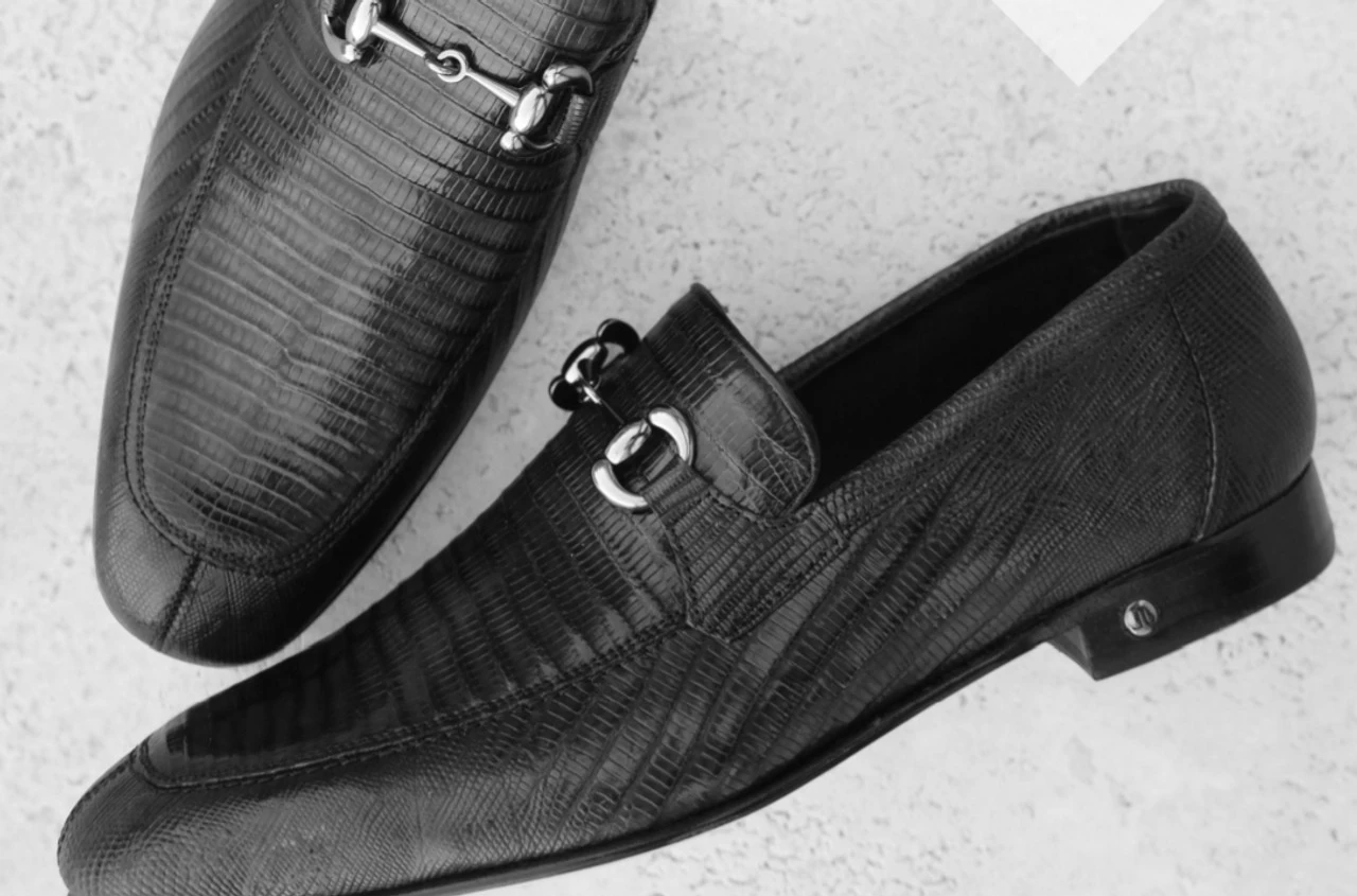 Lombardy - Genuine Teju Lizard Horsebit Dress Loafer - Black 7 Lombardy - Genuine Teju Lizard Horsebit Dress Loafer - Black - Image 5