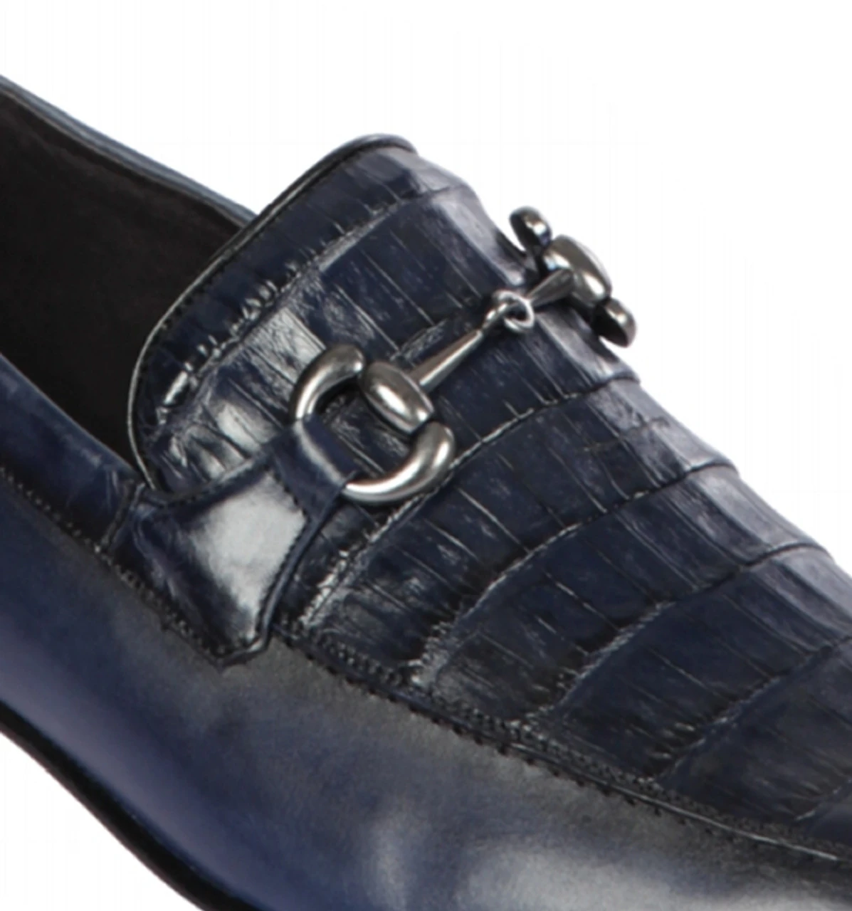 Lombardy - Genuine Caiman Belly Horsebit Dress Loafer - Navy 6 Lombardy - Genuine Caiman Belly Horsebit Dress Loafer - Navy - Image 4