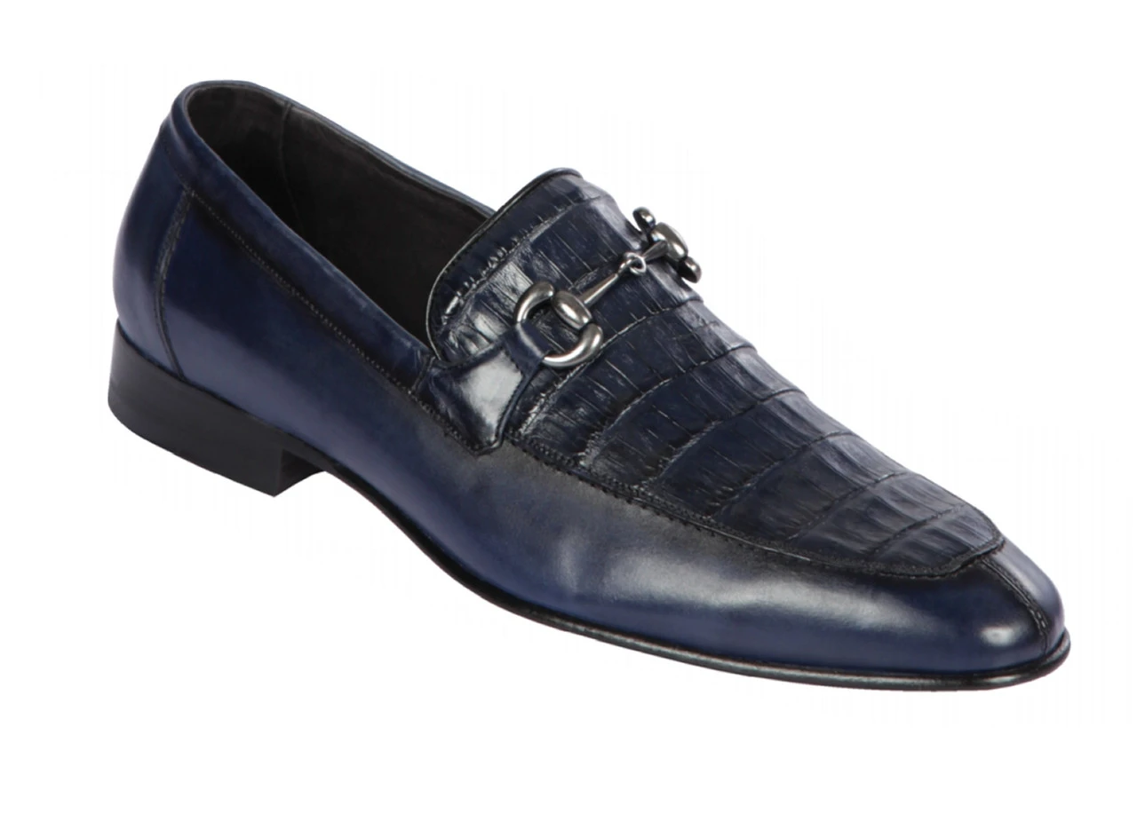 Lombardy - Genuine Caiman Belly Horsebit Dress Loafer - Navy 3 Lombardy - Genuine Caiman Belly Horsebit Dress Loafer - Navy
