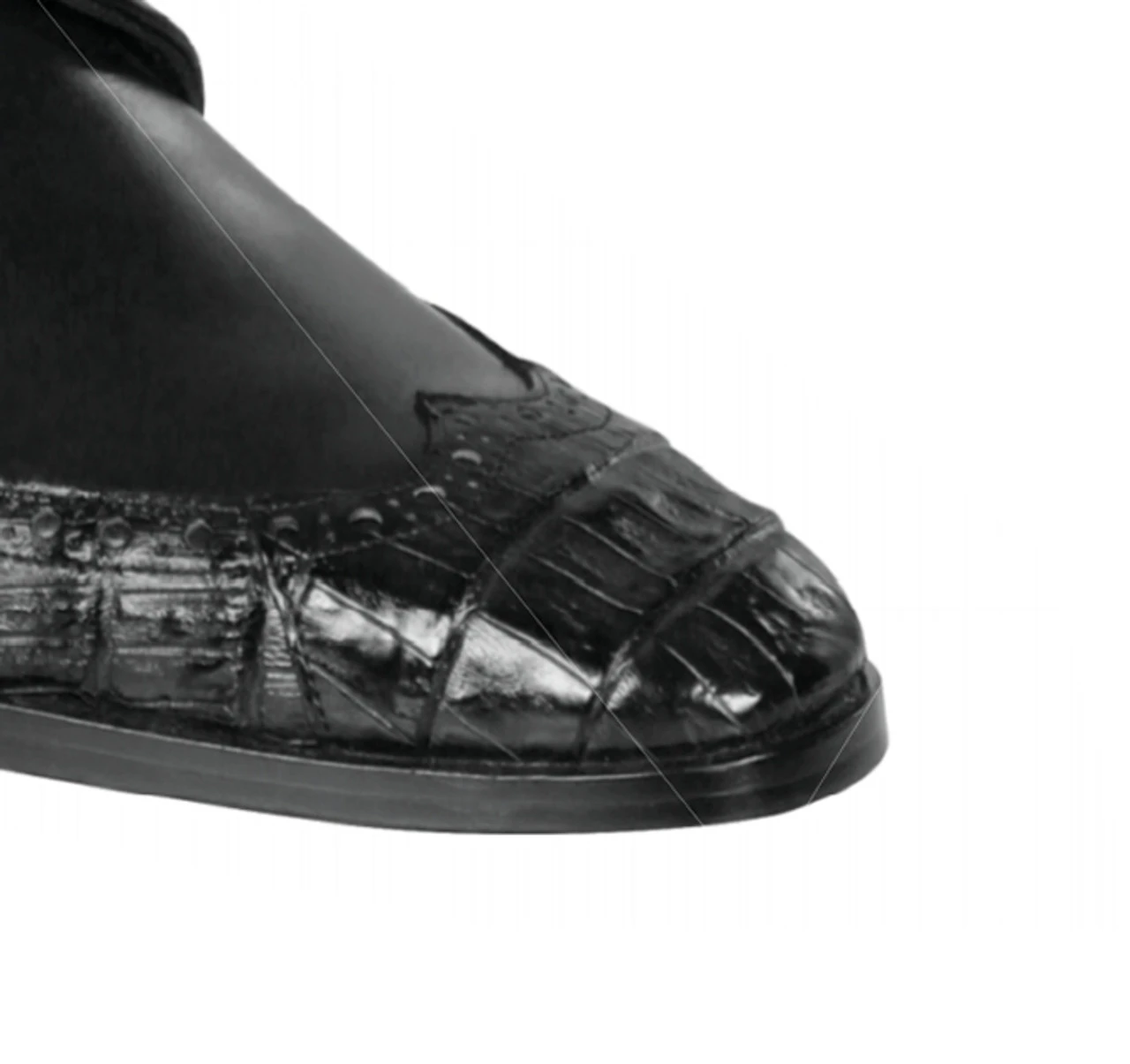 Lombardy - Genuine Caiman Belly Wingtip Dress Shoe - Black 4 Lombardy - Genuine Caiman Belly Wingtip Dress Shoe - Black - Image 2