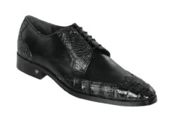 Lombardy - Genuine Caiman Belly Wingtip Dress Shoe - Black