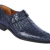 Lombardy - Genuine Caiman Croc Hornback Dress Shoe -Navy