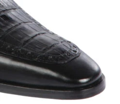 Lombardy - Genuine Caiman Belly Dress Loafer With Side Loop- Black -Fashion Formal Wear Store LMB ZLM038205 4 25595.1597989376
