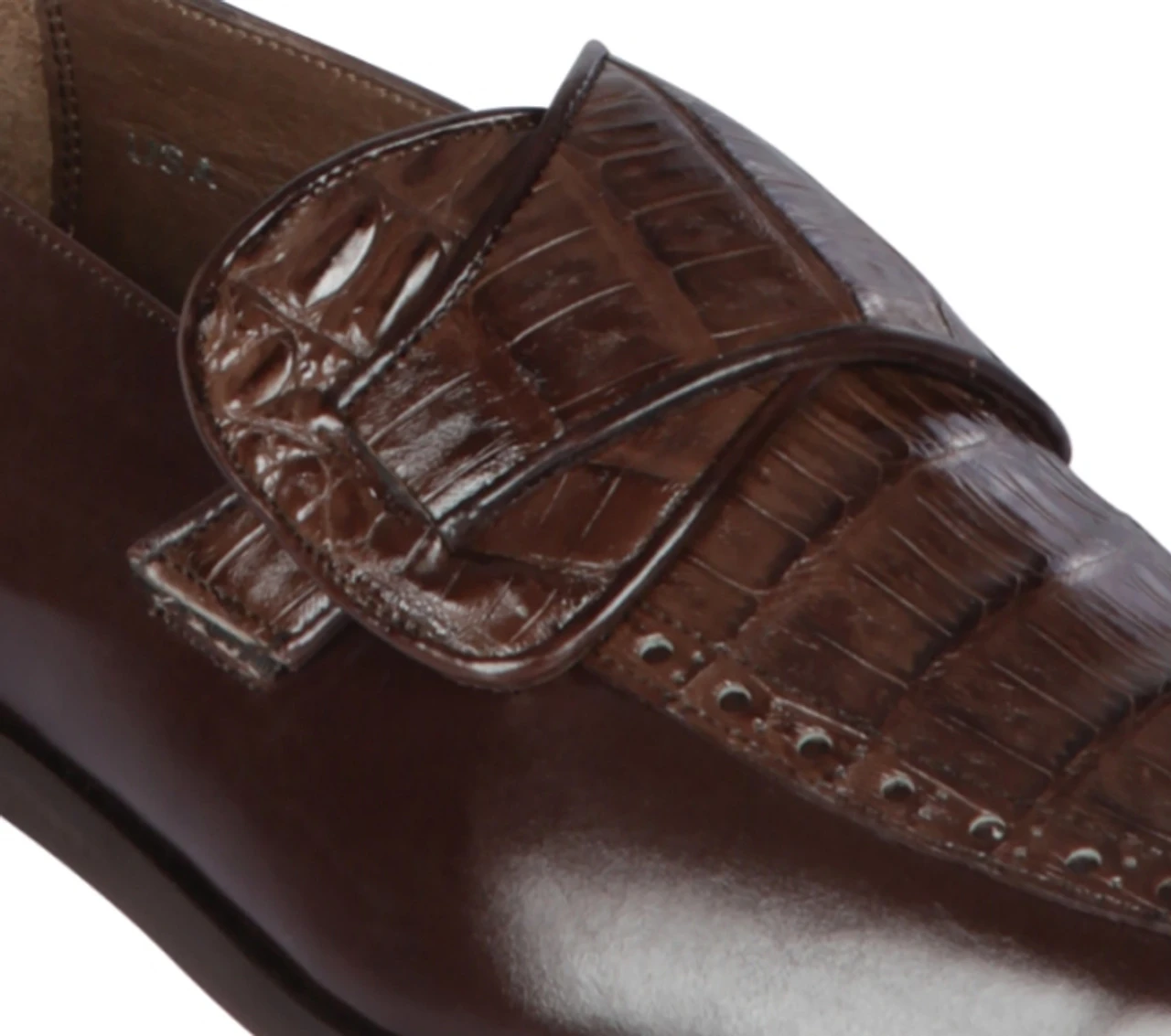 Lombardy - Genuine Caiman Belly Dress Loafer With Side Loop- Brown 4 Lombardy - Genuine Caiman Belly Dress Loafer With Side Loop- Brown - Image 2