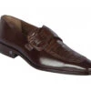 Lombardy - Genuine Caiman Belly Dress Loafer With Side Loop- Brown -Fashion Formal Wear Store LMB ZLM038207 67430.1597989370