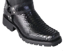 Los Altos Genuine Black Python Tall Biker Boot -Fashion Formal Wear Store LSA 55T5705 2 16374.1611953704