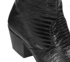 Los Altos Genuine Teju Lizard Charro Heel Ankle Boot - Black -Fashion Formal Wear Store LSA 630705 3 91880.1610656854