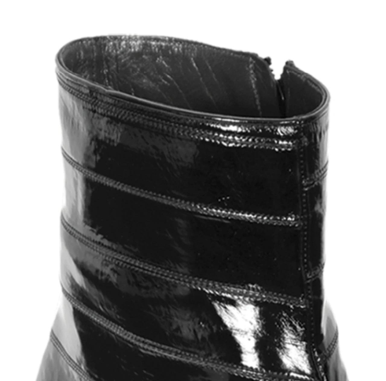 Los Altos Genuine Eel Charro Heel Ankle Boot - Black 4 Los Altos Genuine Eel Charro Heel Ankle Boot - Black - Image 2