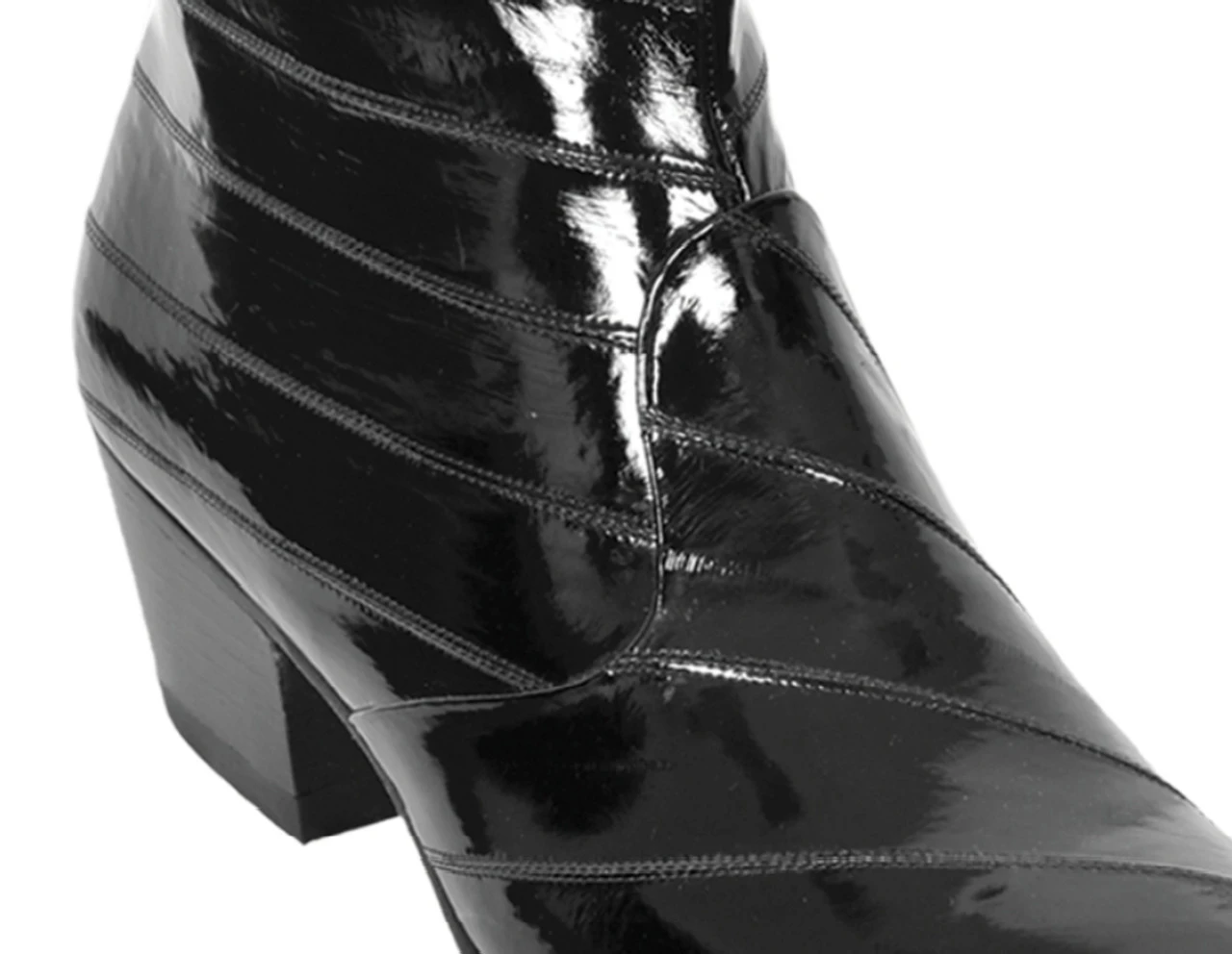 Los Altos Genuine Eel Charro Heel Ankle Boot - Black 6 Los Altos Genuine Eel Charro Heel Ankle Boot - Black - Image 4