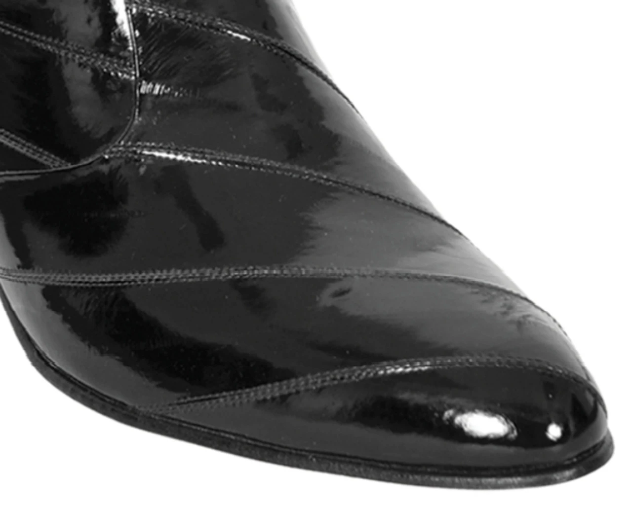 Los Altos Genuine Eel Charro Heel Ankle Boot - Black 5 Los Altos Genuine Eel Charro Heel Ankle Boot - Black - Image 3