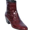 Los Altos Genuine Eel Charro Heel Ankle Boot - Burgundy -Fashion Formal Wear Store LSA 630806 BQ 83381.1610474524