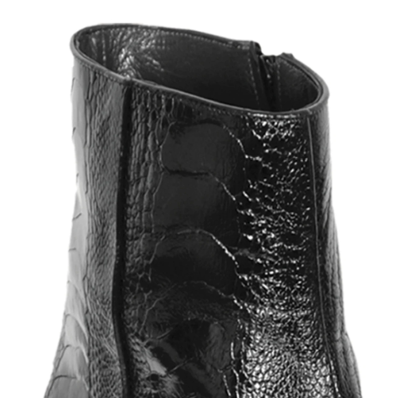 Los Altos Genuine Ostrich Leg Charro Heel Ankle Boot - Black 5 Los Altos Genuine Ostrich Leg Charro Heel Ankle Boot - Black - Image 3