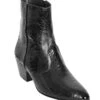 Los Altos Genuine Ostrich Leg Charro Heel Ankle Boot - Black -Fashion Formal Wear Store LSA 63507 B 63206.1610405488