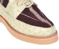 Los Altos Bone & Burgundy Genuine Ostrich Quill & Stingray Casual Ankle Boot 7 Los Altos Bone & Burgundy Genuine Ostrich Quill & Stingray Casual Ankle Boot -Fashion Formal Wear Store LSA ZA1011 06 2 51768.1612037608