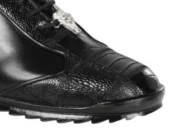 Los Altos Genuine Ostrich Leg Patch Design Black Sneaker -Fashion Formal Wear Store LSA ZC091905 3 84230.1598131929