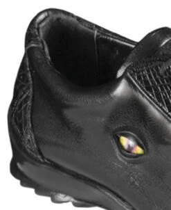 Los Altos Genuine Caiman Croc Patch Design Black Sneaker -Fashion Formal Wear Store LSA ZC092905 4 97143.1598547842