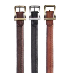Clearance - Los Altos Genuine Shark Skin And Braided Leather Belt