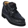 Los Altos Genuine Caiman & Ostrich Quill Casual Ankle Boot - Black -Fashion Formal Wear Store LSAL ZA050205 B 54601.1612043298