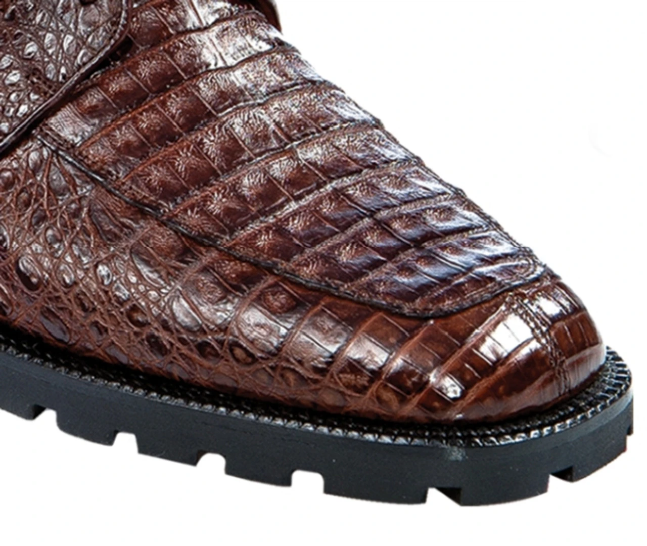 Los Altos Genuine Brown Caiman Belly Ankle Boot 4 Los Altos Genuine Brown Caiman Belly Ankle Boot - Image 2