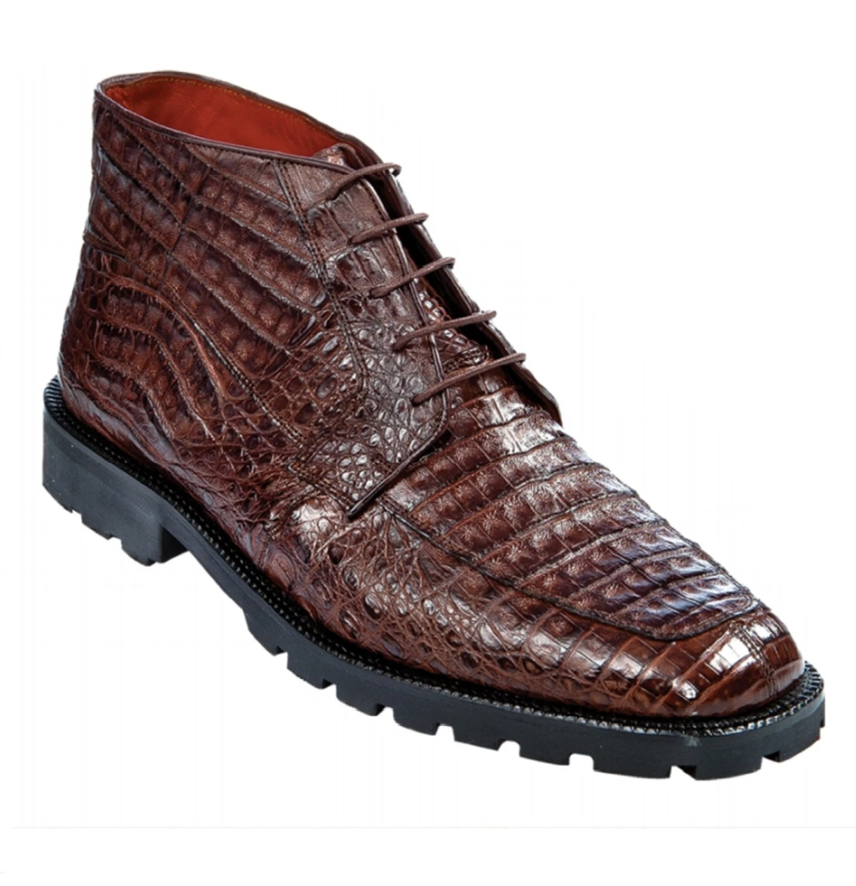Los Altos Genuine Brown Caiman Belly Ankle Boot 3 Los Altos Genuine Brown Caiman Belly Ankle Boot