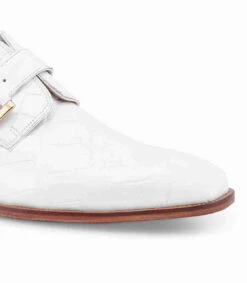 Mauri White Genuine Alligator Monk Buckle Dress Shoe -Fashion Formal Wear Store MRI SH 4853 WH 3 28739.1668279909