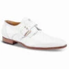 Mauri White Genuine Alligator Monk Buckle Dress Shoe -Fashion Formal Wear Store MRI SH 4853 WH 35696.1668279846