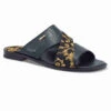 Mauri Black Genuine Ostrich Leg With Jacquard Fabric Sandal 1 Mauri Black Genuine Ostrich Leg With Jacquard Fabric Sandal -Fashion Formal Wear Store MRI SH 5140 B 29752.1668369438