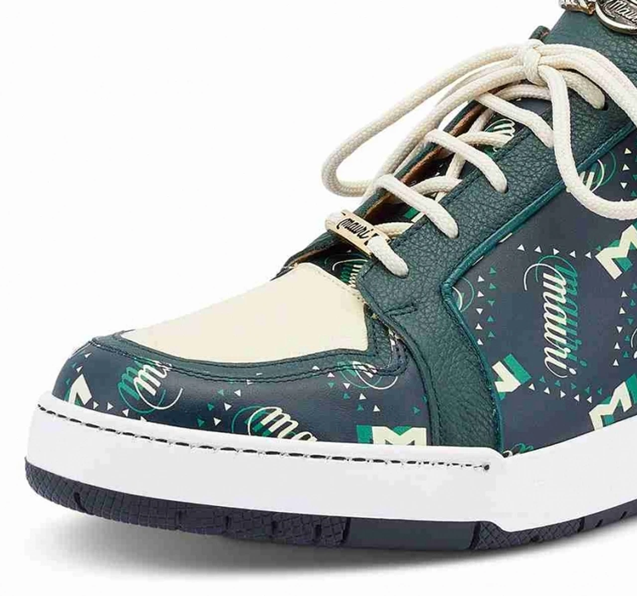 Mauri Green And Cream Genuine Crocodile & Leather Sneakers 4 Mauri Green And Cream Genuine Crocodile & Leather Sneakers - Image 2