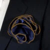 Antonio Ricci 2-in-1 Pouf Round Pocket Square - Dark Gold On Navy 1 Antonio Ricci 2-in-1 Pouf Round Pocket Square - Dark Gold On Navy -Fashion Formal Wear Store Navy Dark Gold3 19673.1651005728