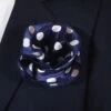 Antonio Ricci 2-in-1 Pouf Round Pocket Square - Navy Polka Dot 1 Antonio Ricci 2-in-1 Pouf Round Pocket Square - Navy Polka Dot -Fashion Formal Wear Store Navy Polkadot a 17904.1651354893