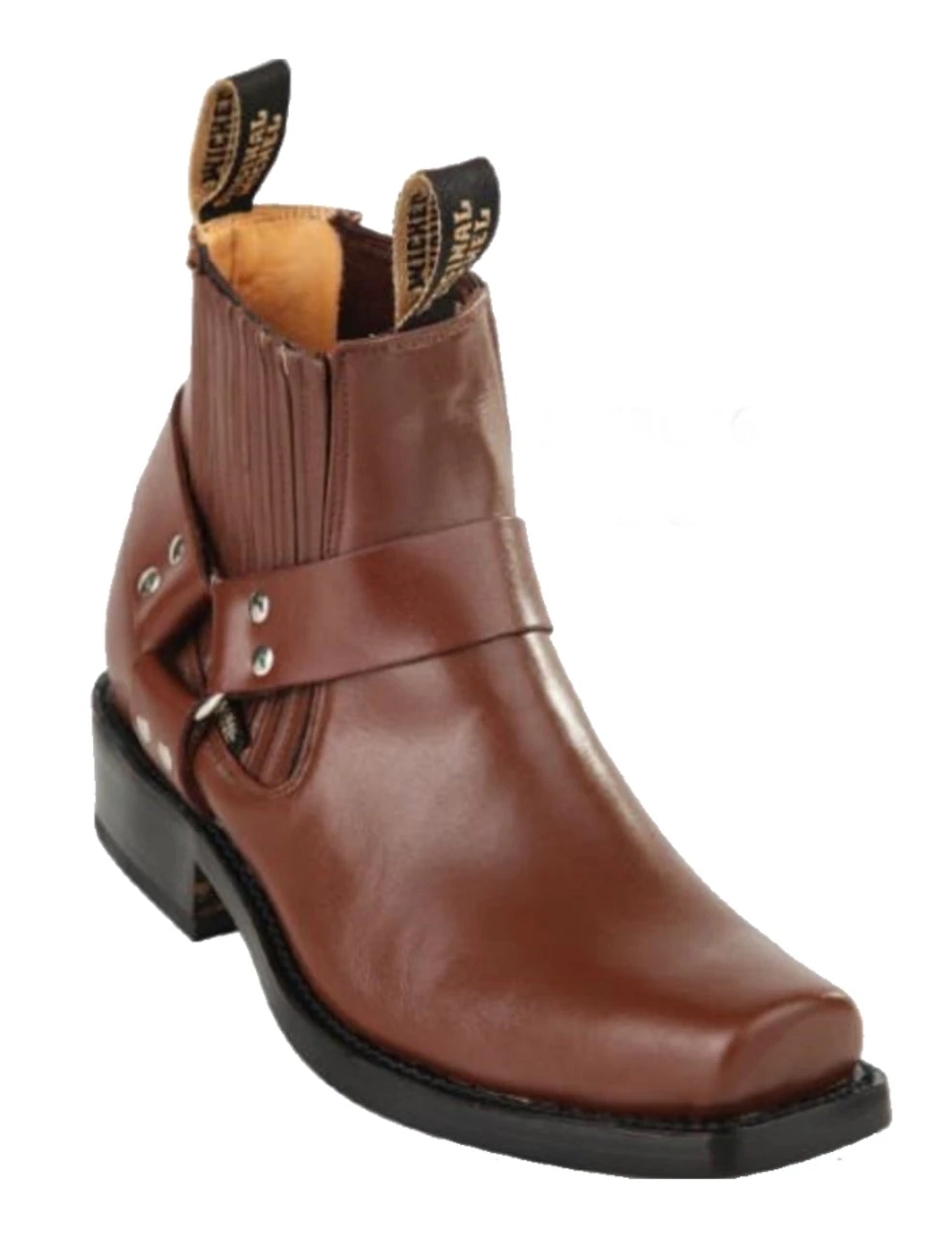 Original Michel Boot Co. Nappa Leather Snub Toe Biker Ankle Boot - Leather Sole 3 Original Michel Boot Co. Nappa Leather Snub Toe Biker Ankle Boot - Leather Sole