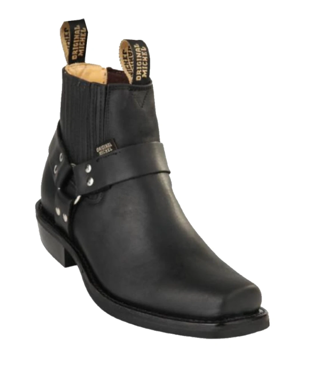 Original Michel Boot Co. Leather Snub Toe Biker Ankle Boot - Rubber Sole 3 Original Michel Boot Co. Leather Snub Toe Biker Ankle Boot - Rubber Sole