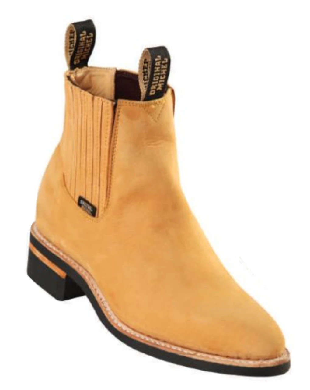 Original Michel Boot Co. Suede Charro Ankle Boot - Natural Edge Rubber Sole 6 Original Michel Boot Co. Suede Charro Ankle Boot - Natural Edge Rubber Sole - Image 4