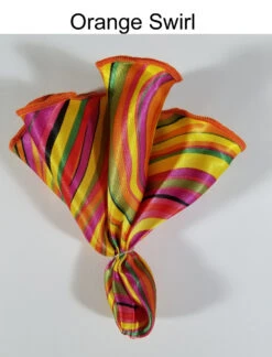 Antonio Ricci 2-in-1 Pouf Round Pocket Square - Orange Swirl -Fashion Formal Wear Store Orange Swirl4 ebay 38948.1651354661