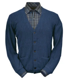 Peru Unlimited Baby Alpaca And Wool Cardigan Sweater - Denim Blue