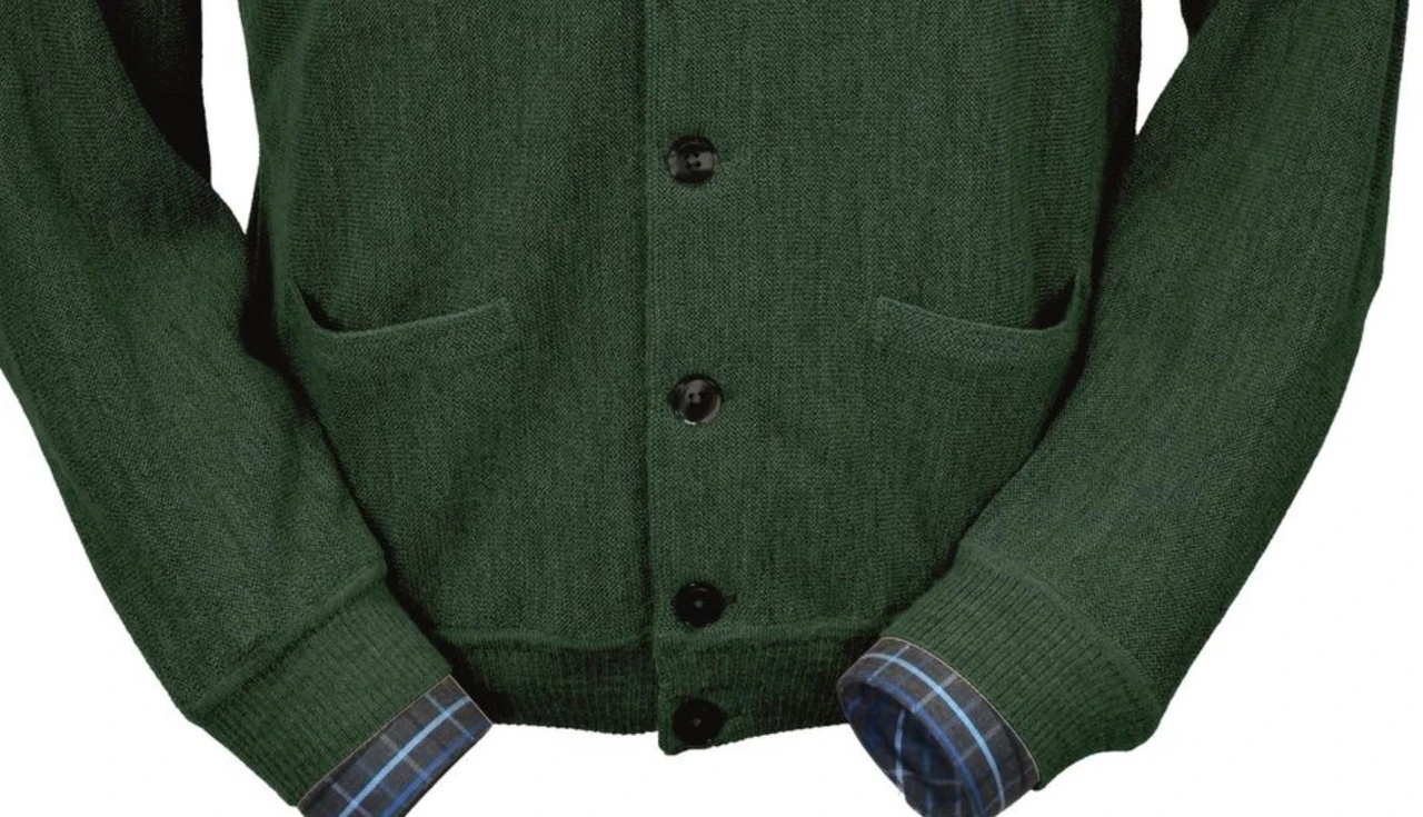Peru Unlimited Baby Alpaca And Wool Cardigan Sweater - Green 4 Peru Unlimited Baby Alpaca And Wool Cardigan Sweater - Green - Image 2