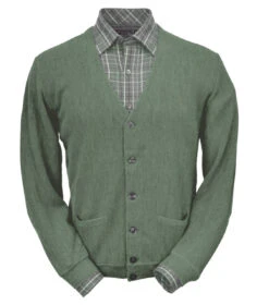 Peru Unlimited Baby Alpaca And Wool Cardigan Sweater - Soft Green