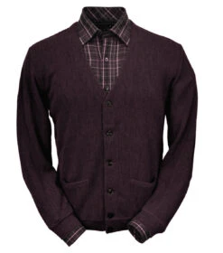 Peru Unlimited Baby Alpaca And Wool Cardigan Sweater - Wine